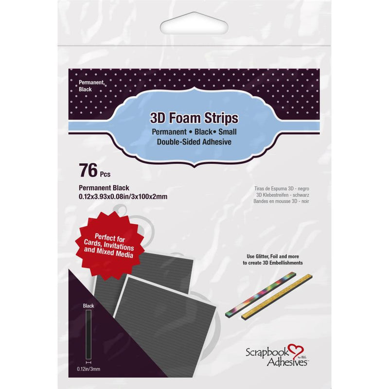 Scrapbook Adhesives 3D Foam Strips 76Pc. Black, 01408