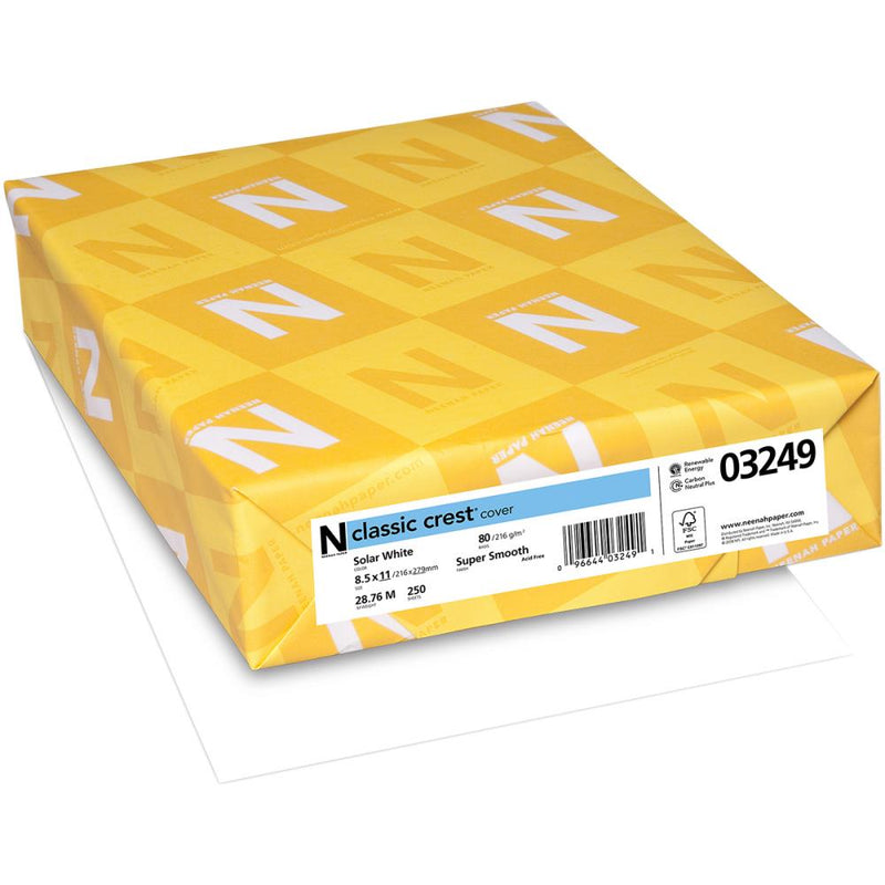 Coming Soon - Neenah Paper 8.5x11 - Solar White - Smooth 80lb 250Pc, 03249