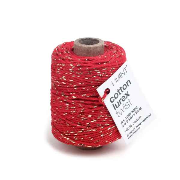 Vivant - Lurex Cotton Cord - Red, 1050.5002.20