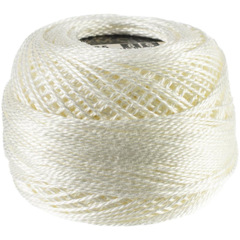 DMC Pearl Cotton Ball Size 8 87yd - White, 116 8 Blanc