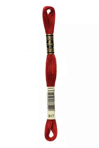 DMC 6-Strand Cotton Embroidery Floss - Japanese Red, 117 817