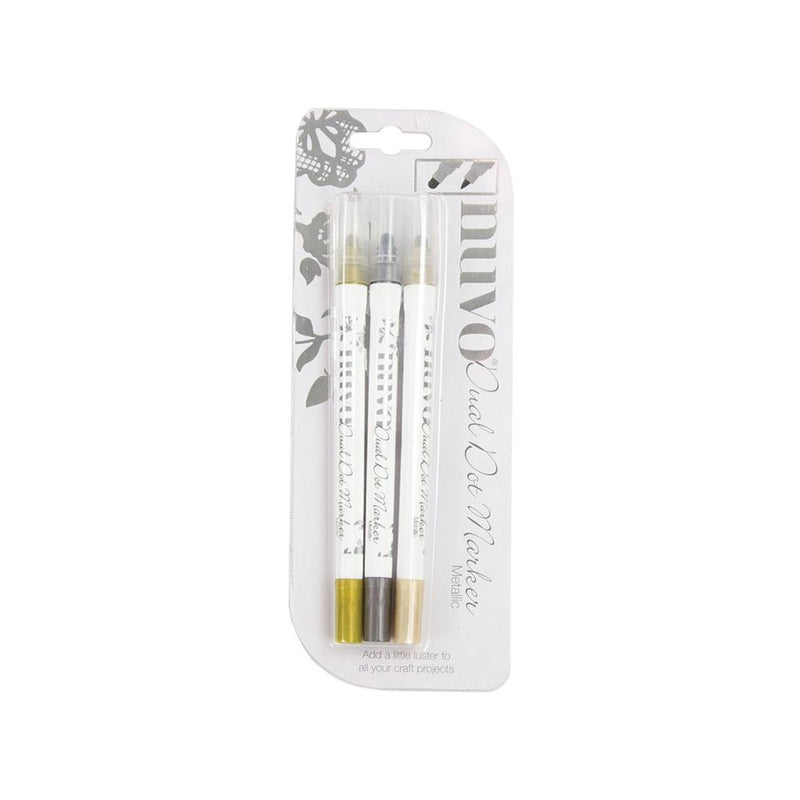 Nuvo - Dual Tip Dot Markers 3/Pkg, Metallic, 140N