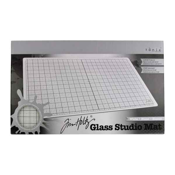 Tim Holtz Glass Studio Mat 23"X14" - White, 1912E