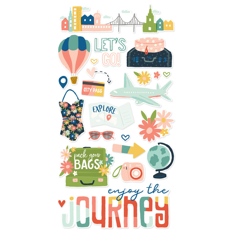 Simple Stories Chipboard Stickers - Pack Your Bags, PYB22117