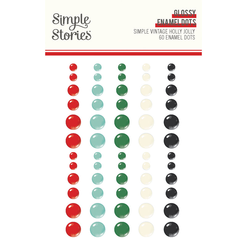 Simple Stories - Glossy Enamel Dots - Simple Vintage Holly Jolly, 23328