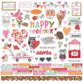 Simple Stories - 12x12 Cardstock Sticker Sheet - Heartstrings, 23601