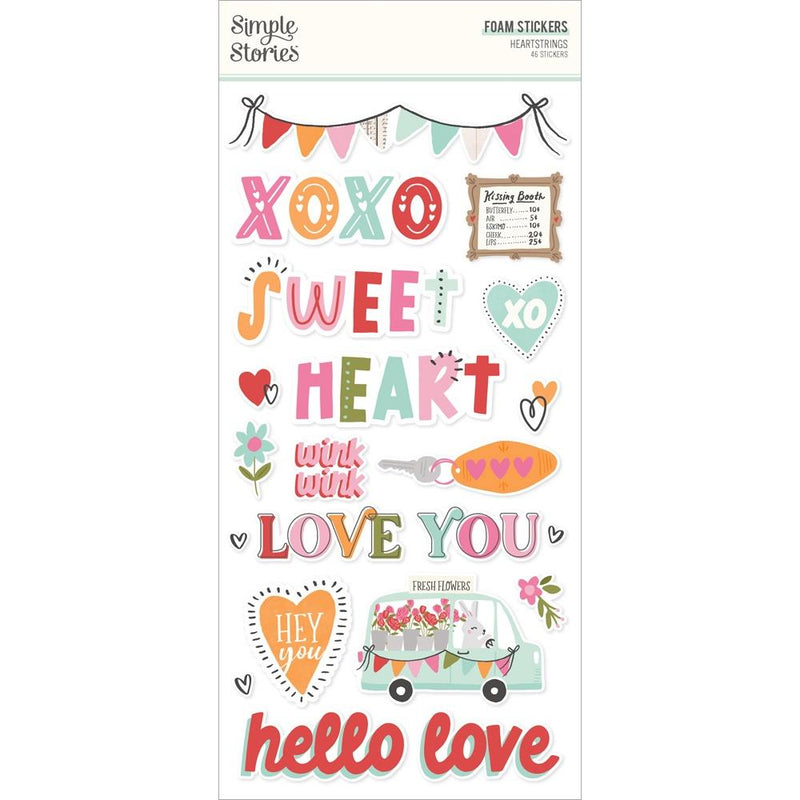 Simple Stories - Foam Stickers - Heartstrings, 23611