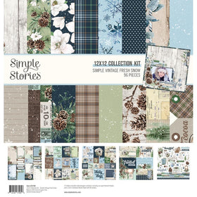 Simple Stories - Bits & Pieces - Simple Vintage Fresh Snow Collection Kit 12x12, 23700