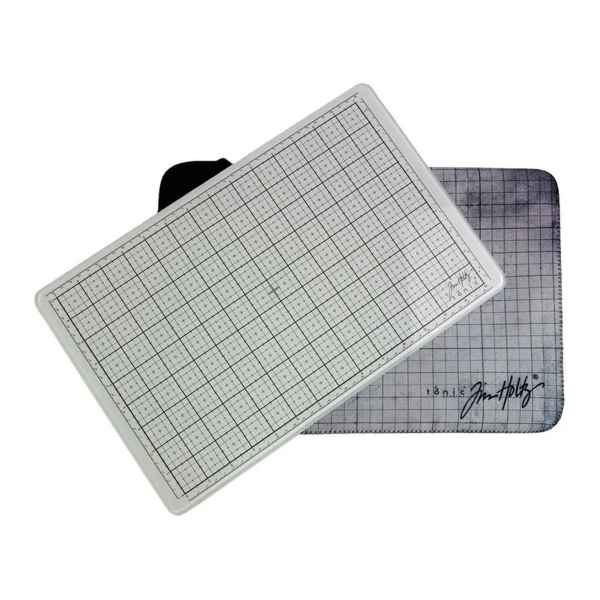 Tim Holtz - Travel Glass Studio Mat 15.75" x 10.25" - White, 2634EUS