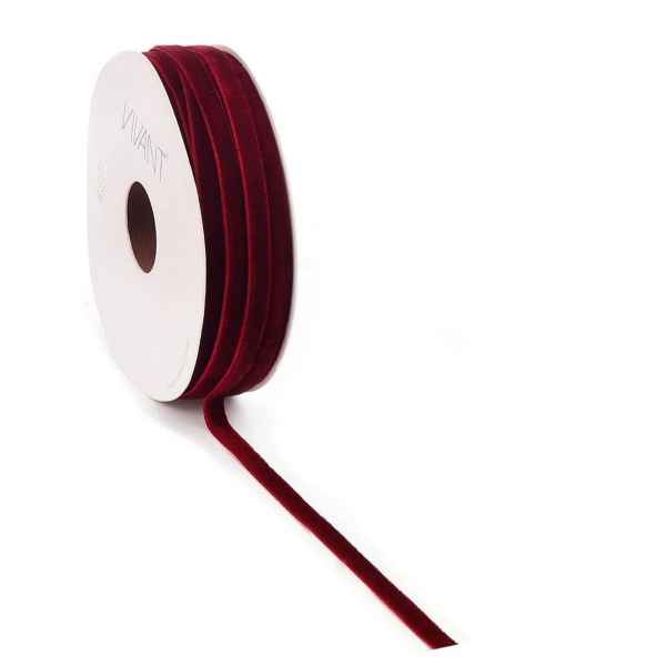 Vivant - Velvet Narrow Ribbon - Velvety Bordeaux, 4700.2006.25