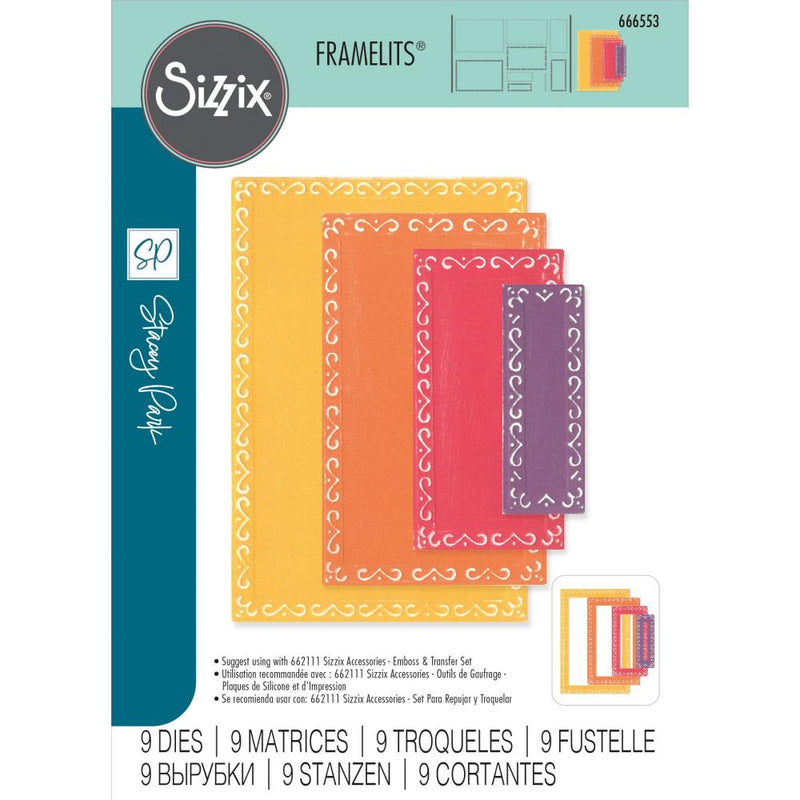 Sizzix Fanciful Framelits Die Set  - Renee Deco Rectangles, 666553 by Stacey Park