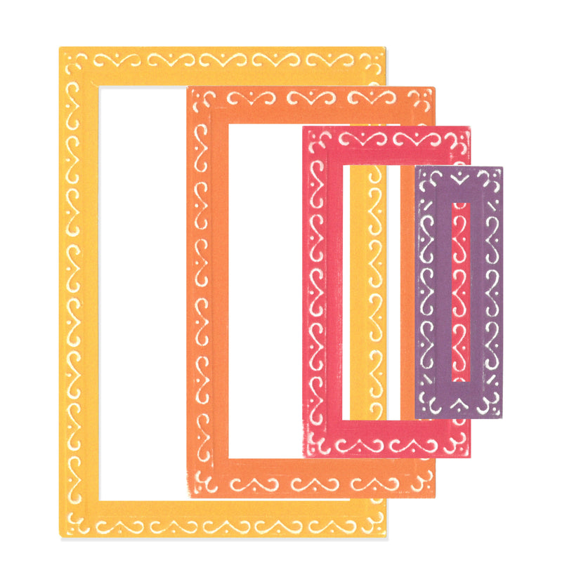 Sizzix Fanciful Framelits Die Set  - Renee Deco Rectangles, 666553 by Stacey Park