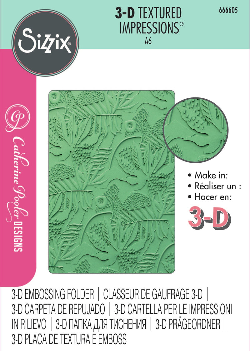 Sizzix 3-D Textured Impressions Embossing Folder - Jungle Textures, 666605 by Catherine Pooler