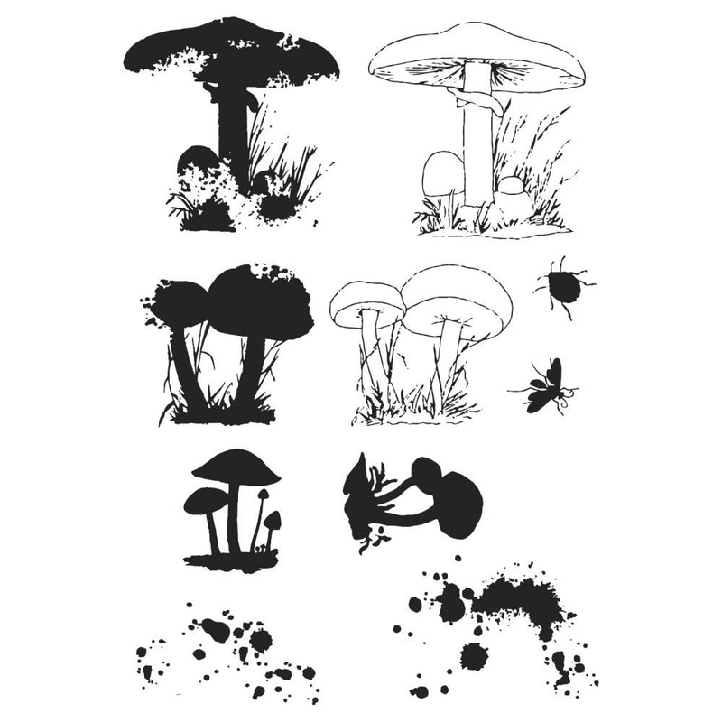 49 & Market - Stamp w/ Framelits - Painted Pencil Mushrooms, 666637 by Sizzix