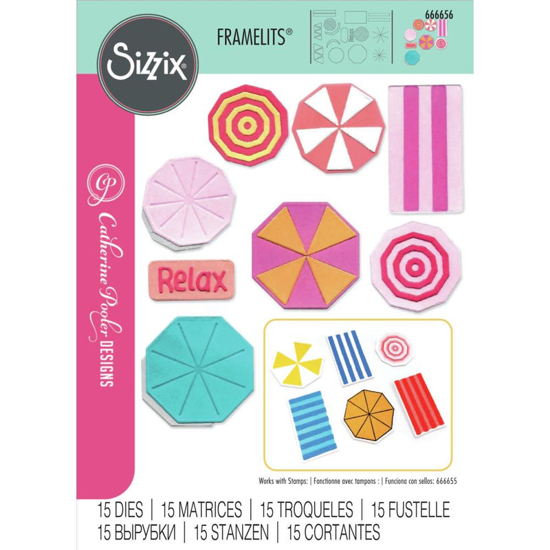 Sizzix Framelits Die Set 15PK – Beach Blankets & Brellas