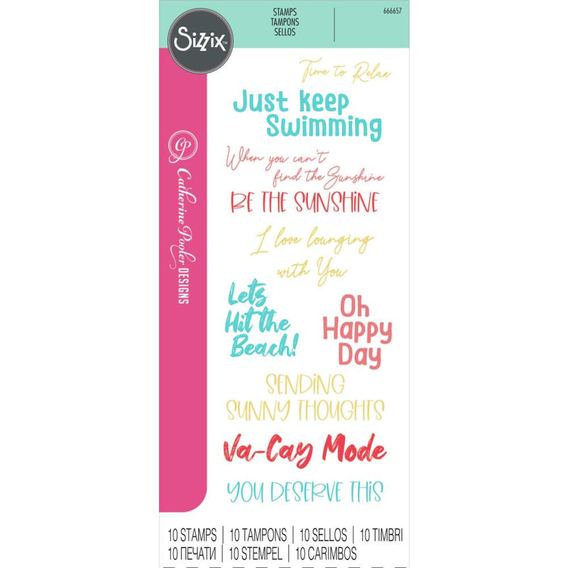 Sizzix Clear Stamps Set 10PK – Va-Cay Mode, 666657 by Catherine Pooler