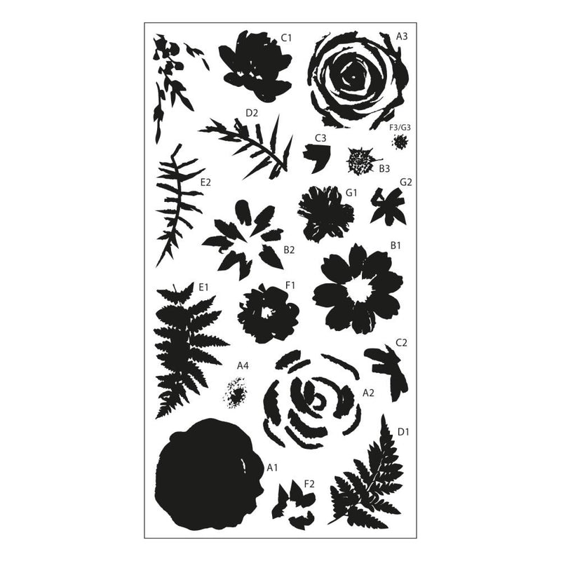 Sizzix Layered Clear Stamps Set 20PK – Painted Florals, 666670