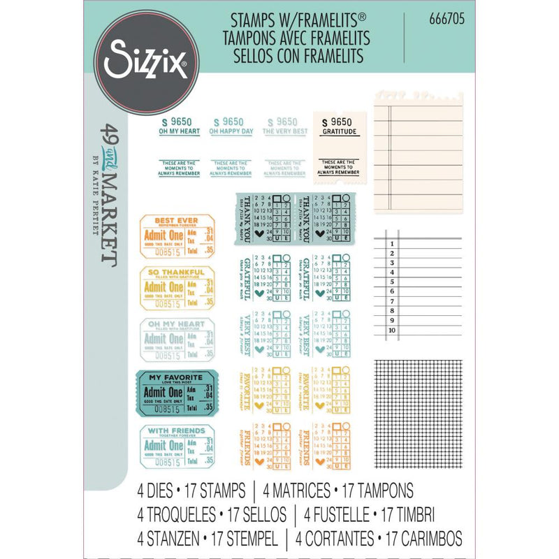 49 & Market A5 Stamps w/Framelits - Forever Journal Essentials, 666705 by Sizzix