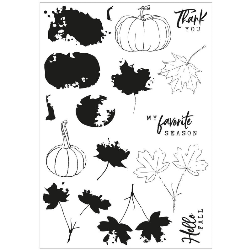 49 & Market A5 Stamps w/Framelits - Pencil Line Harvest, 666709 by Sizzix