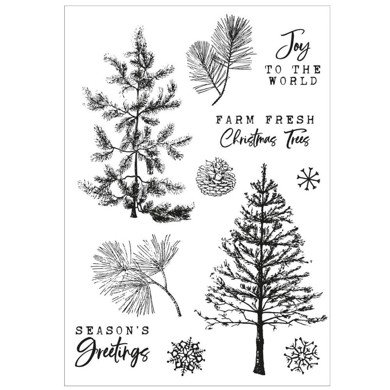 49 & Market A5 Stamps w/Framelits - Pine Holidays, 666711 by Sizzix