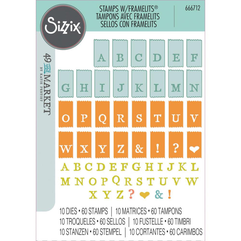 49 & Market A5 Stamps w/Framelits - Tab Stamp Alpha, 666712 by Sizzix