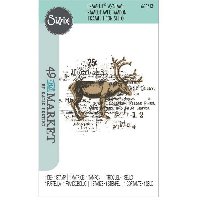 49 & Market Stamps w/Framelits - Reindeer Mix Cluster, 666713 by Sizzix