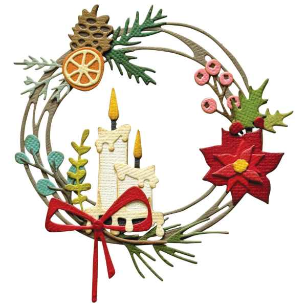 Sizzix Thinlits Die Set - Vault Festive Wreath, 666715 by: Tim Holtz