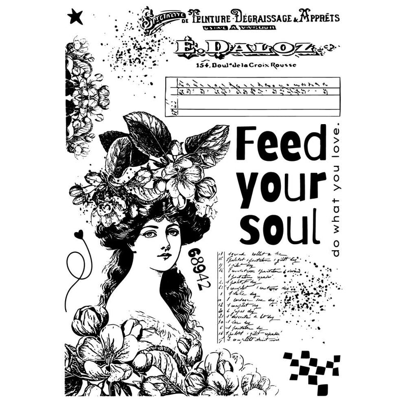 Coming Soon - Sizzix Studio -  Clear Stamp & Stencil Set - Feed Your Soul, 666755 by Cat Kerr