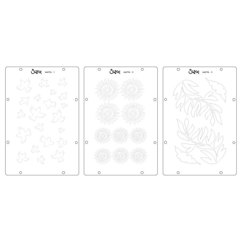 Coming Soon - Sizzix Studio -  Clear Stamp & Stencil Set - Ikigai, 666756 by Cat Kerr