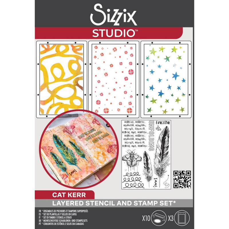 Coming Soon - Sizzix Studio -  Clear Stamp & Stencil Set - The R's Have It, 666853 by Cat Kerr