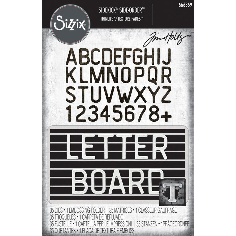 Sizzix Vault Side-Order Thinlits/Texture Fade - Letterboard, 666859 by: Tim Holtz