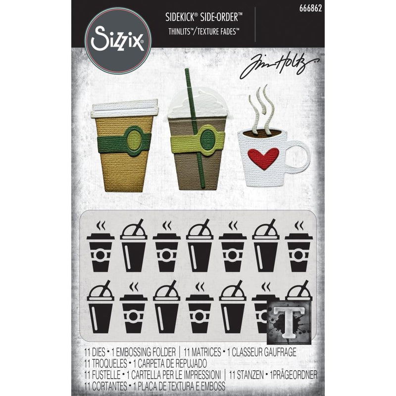 Sizzix Vault Side-Order Thinlits/Texture Fade - Fresh Brewed,  666862 by: Tim Holtz