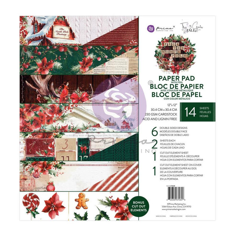 Prima Marketing D/S Paper Pad 12x12 14pc - From the North Pole, 670658