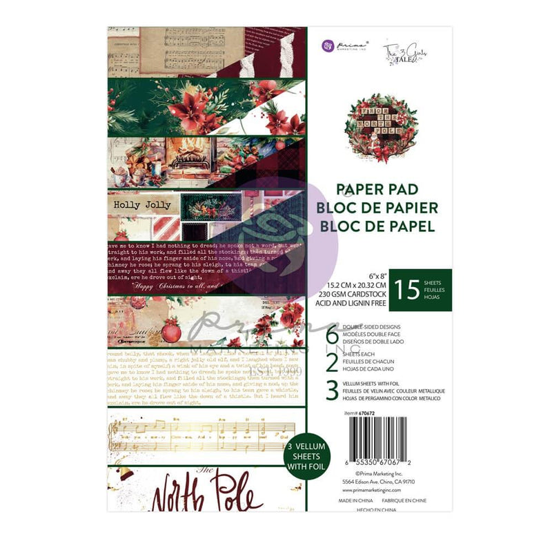 Prima Marketing D/S Paper Pad 6x8 15pc - From the North Pole, 670672