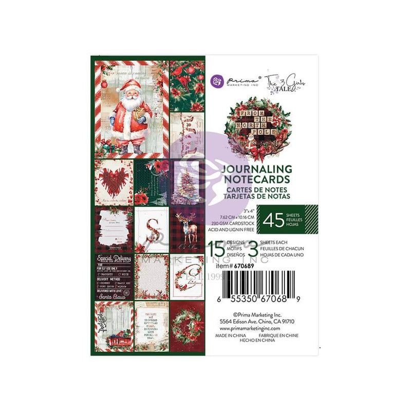 Prima Marketing Journaling Notecards 3x4 45pc - From the North Pole, 670689