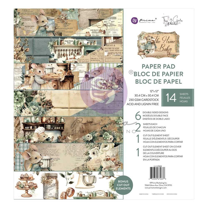 Prima Marketing 12x12 D/S Paper Pad - The Home Baker, 672638 by: The 3 Girls Tale