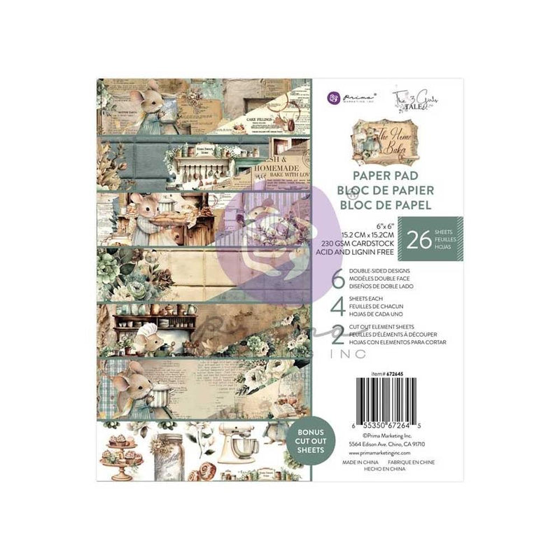 Prima Marketing 6x6 D/S Paper Pad - The Home Baker, 672645 by: The 3 Girls Tale