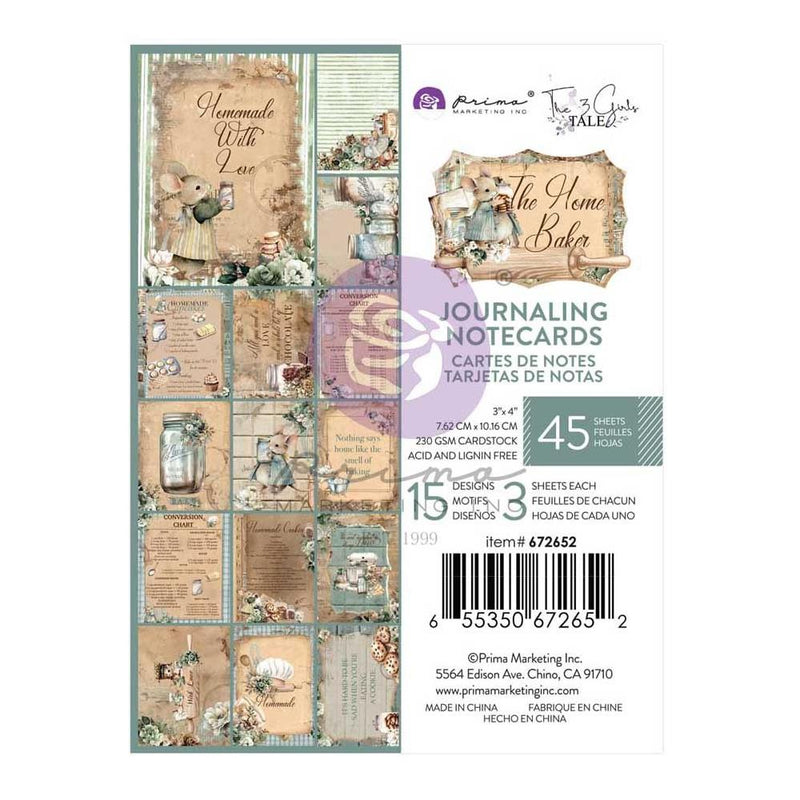 Prima Marketing Journaling Cards 3x4, 45Pc - The Home Baker, 672652 by: The 3 Girls Tale