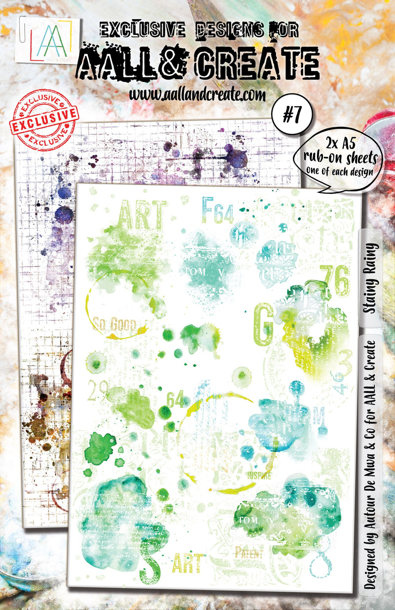 AALL & Create A5 Rub-Ons - Stainy Rainy #7, ALLRO#7