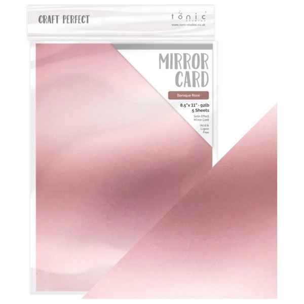 Craft Perfect Satin Mirror Cardstock 8.5X11 5Pc - Baroque Rose, 8850E