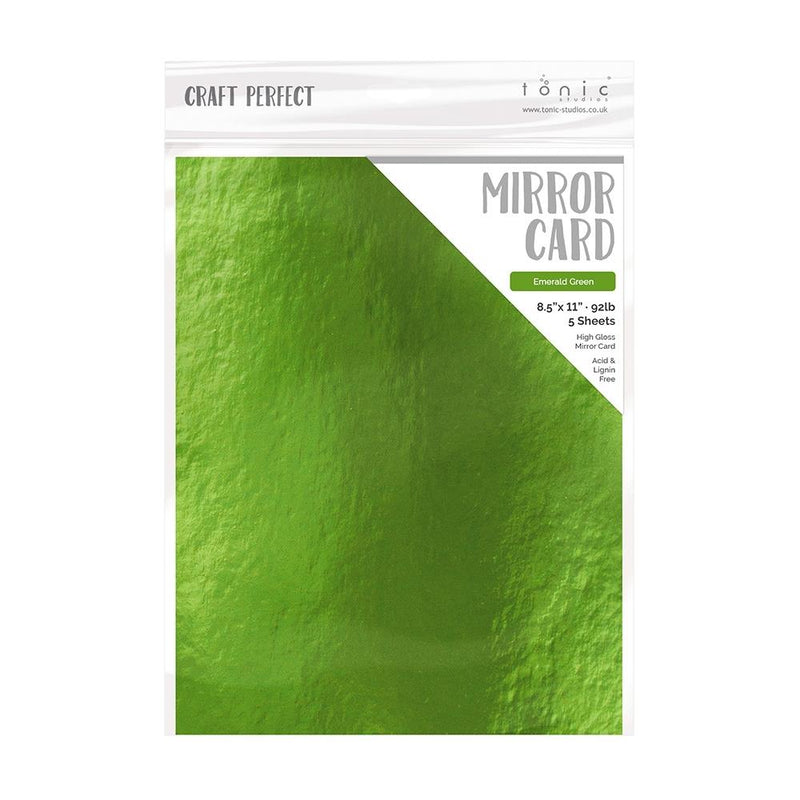 Craft Perfect Gloss Mirror Cardstock 8.5X11 5Pc - Emerald Green, 9454E