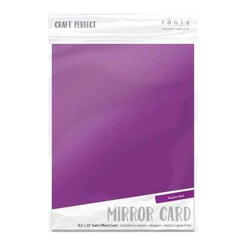 Craft Perfect Satin Mirror Cardstock 8.5X11 5Pc - Purple Mist, 9485E