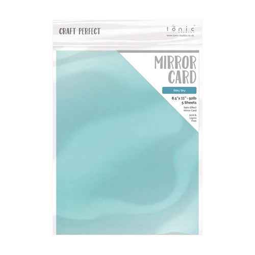 Craft Perfect Satin Mirror Cardstock 8.5X11 5Pc - Silky Sky, 9491E