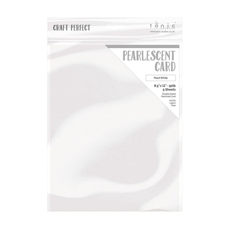 Craft Perfect Pearlescent Cardstock 8.5X11 5Pc - Pearl White, 9527E