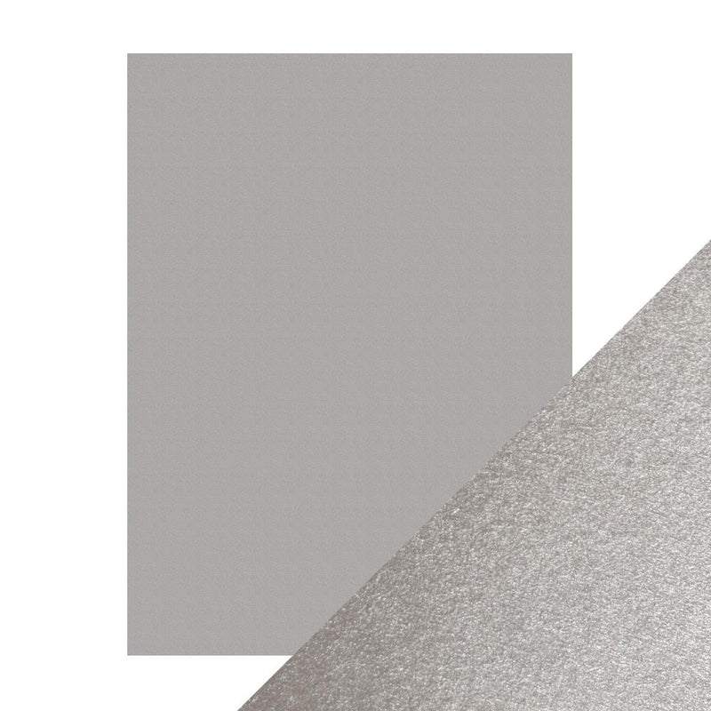 Craft Perfect Pearlescent Cardstock 8.5X11 5Pc - Luna Silver, 9529E