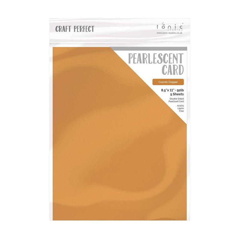 Craft Perfect Pearlescent Cardstock 8.5X11 5Pc - Cosmic Copper, 9531E