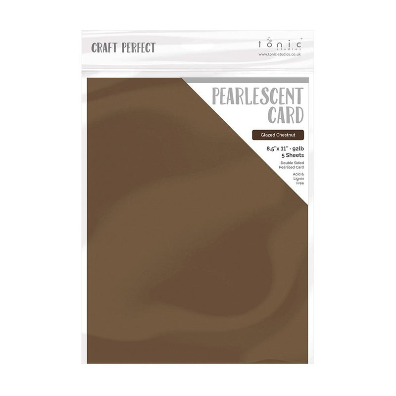 Craft Perfect Pearlescent Cardstock 8.5X11 5Pc - Glazed Chestnut, 9537E