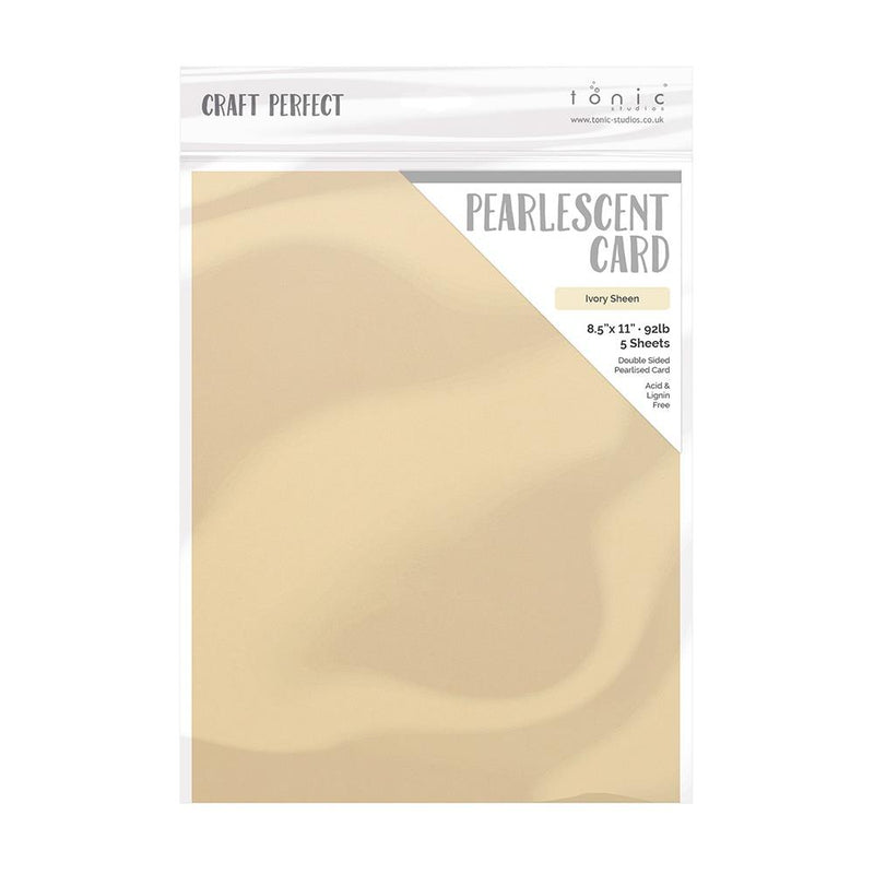 Craft Perfect Pearlescent Cardstock 8.5X11 5Pc - Ivory Sheen, 9542E