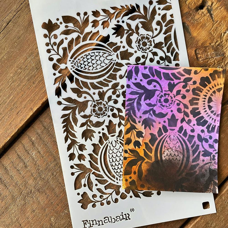 Finnabair Stencil 6x9, Folk Florals, 969752