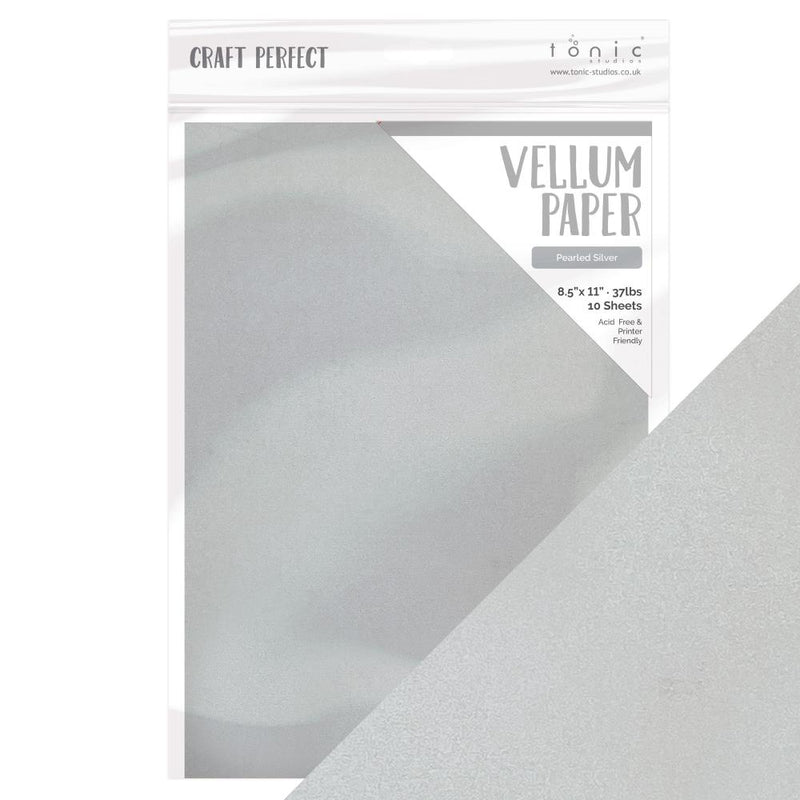 Craft Perfect Vellum Paper 8.5"X11" 10/Pc - Pearled Silver, 9937E